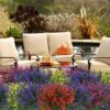 8 Bundles Outdoor Artificial Lavender Fake Flowers UV Resistant Shrubs, Faux Plastic Greenery for Indoor Outside Hanging Plants Garden Porch Window Box Wedding Farmhouse Decor (Orange Red)