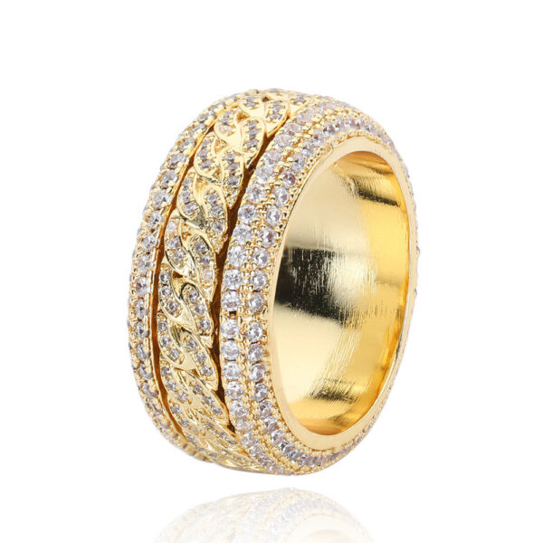 53840c74802351fe HOYON Moissanite Diamond Shape Cuban For Men S Sterling Sier Gold Rings 3 Layers Hip Hop Goregous Sparkling Jewelry