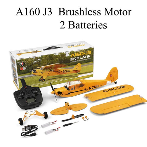 5389c03af6a6a741 Hot Sale RC Plane RTF 2.4G Brushless Motor 3D/6G Remote Control Airplane Wltoys A160 Upgraded J3-CUB Ready To Fly