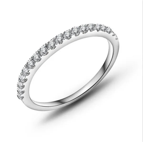 Fashion Original 100% Sterling Sier Band Rings Women Wedding Jewelry Gift Classic Simulated Platinum Diamond CZ RING