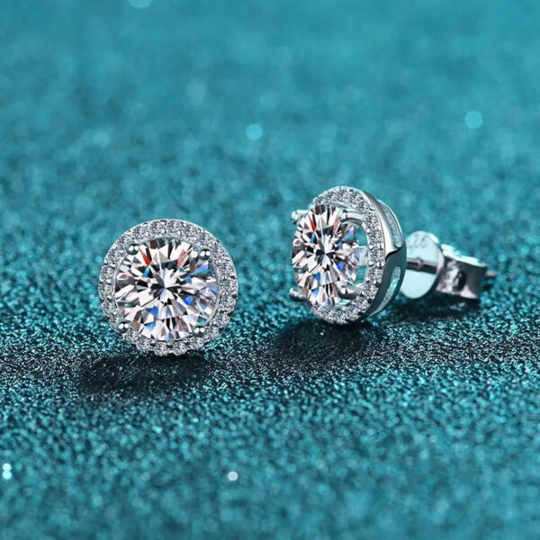 53a5aec953ee88a7 925 Sterling Silver 0.5/1/2 Carat Moissanite Round Earrings Engagement Wedding Daily Work Party Travel Luxurious Gift For Women