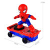 53a92a52d54a3b35 Spiderman Automatic Flip Rotation Skateboard Acousto-Optic Car Ultraman Electric Music Toy Stunt Scooters Christmas Toys