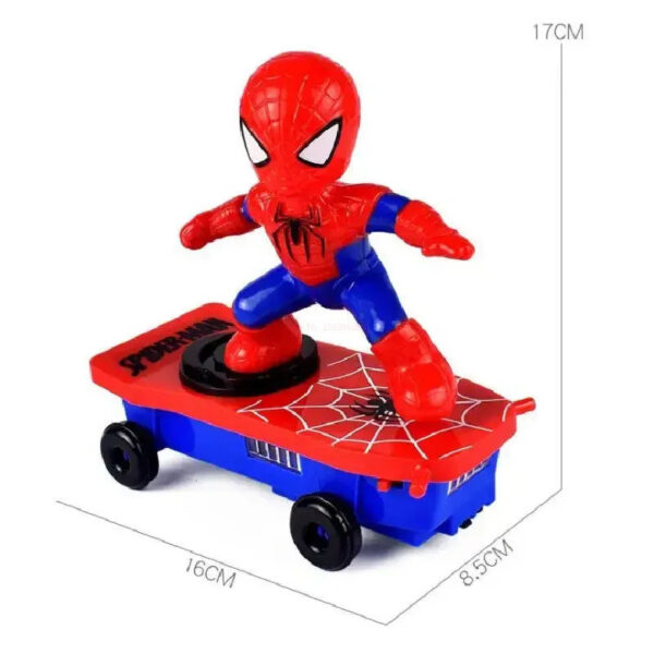53a92a52d54a3b35 Spiderman Automatic Flip Rotation Skateboard Acousto-Optic Car Ultraman Electric Music Toy Stunt Scooters Christmas Toys