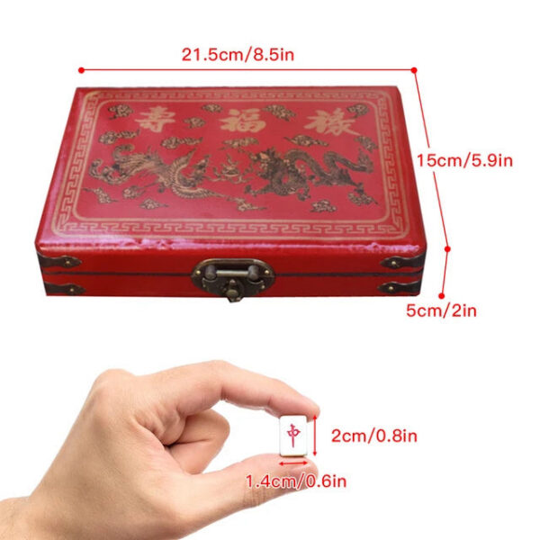 Numbered Mahjong 144 Tiles Mini Mah-Jong Set Portable Toy with Box Traditional Chinese Version Game