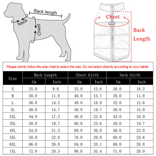 53ad8be365019437 Big Winter Warm Pet Vest Jacket Waterproof Coat Clothes For Large Dog Bulldog Golden Retriever Labrador Clothing