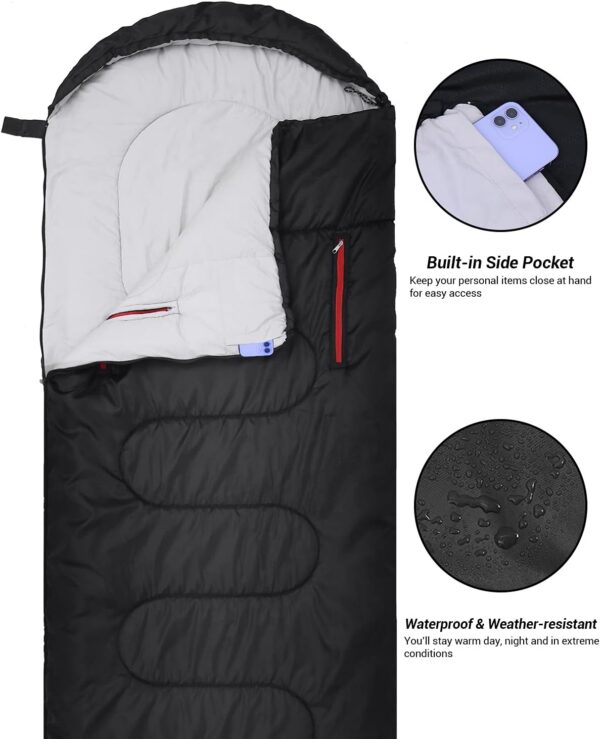 53c30d501731532b Sleeping Bag for Adults 220×85cm, 3-4 Season Warm & Cool Weather Sleeping Bag with Zippered Holes for Adults & Kids Camping,Traveling, Music Festival and Outdoors,1.9KG