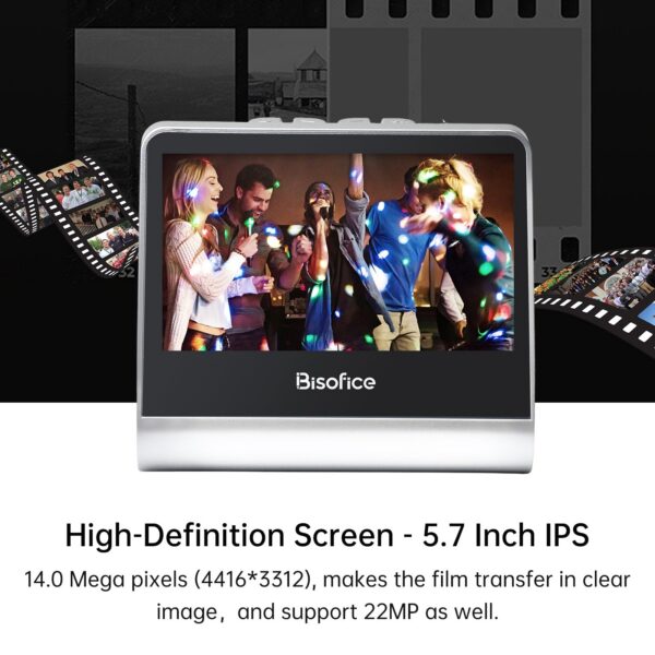53d3f38d11c8ef33 Film and Slide Scanner for 135 Film(36*24mm)/126KPK /110 Film/Super8/ Monochrome/Slide to Digital JPEG Photos 5'' Screen 16GB