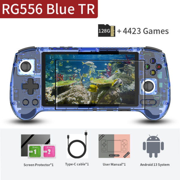 53e1165ae7876fa5 ANBERNIC RG556 Handheld Game Console Unisoc T820 Android 13 5.48 inch AMOLED Screen 5500mAh WIFI Bluetooth Retro Video Players