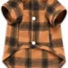 Koneseve Dog Shirt Plaid Dog Clothes for Small Dogs Boy Girl Cat Clothes Soft Puppy Outfit Adorable Pet T-Shirts Kitten Grid Costume Apparel Thanksgiving Christmas Clothing ( Yellow; L/Large )