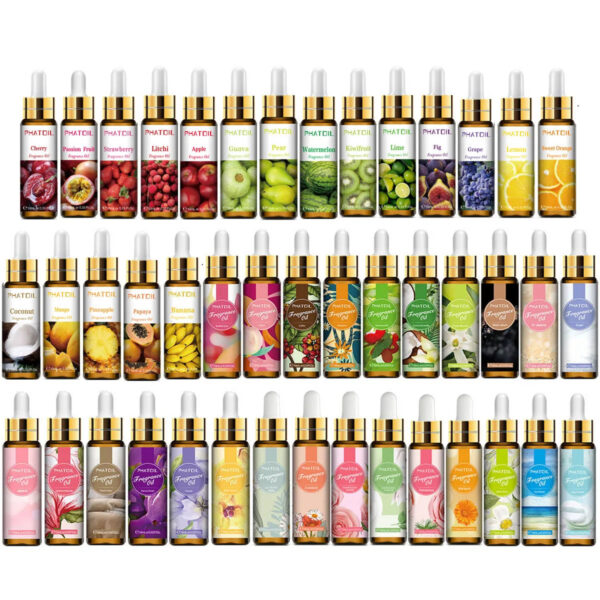 53f448f2236811f7 10ml Pure Fruit Flower Aroma Fragrance Oil for Candle Soap Making Strawberry Mango Passion Musk Banana Coconut Oils with Dropper