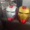53fd9fe6487d8d85 In Stock Avengers Iron Man Helmet Adult Child Model Cosplay 1:1 Light Led Mask Action Figure Toys Children Gift