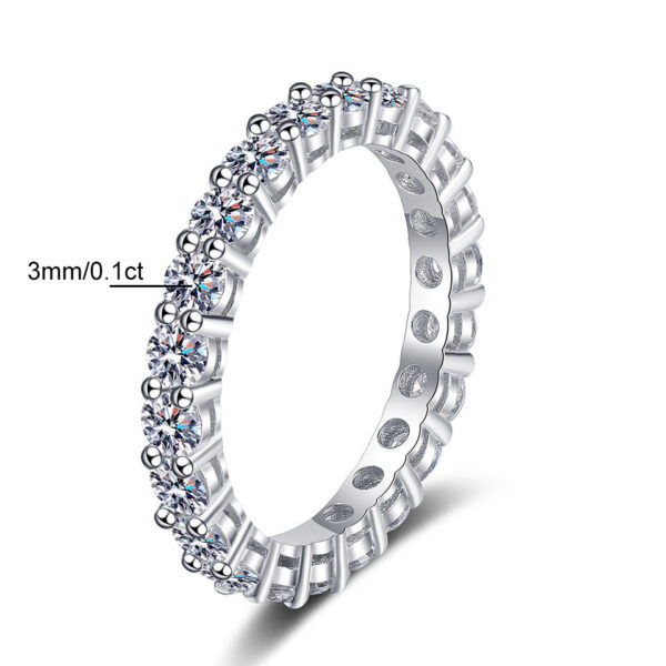 Houtros 3mm Moissanite Rings for Women S Sier 7 Stone Engagement Wedding Sparkling Diamond Ring Fine Jewelry Gift