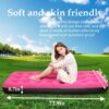 542e1521fce2a649 Foldable Inflatable air Mattress, Suitable for Indoor and Outdoor air Mattress, Thickened Waterproof, can be Used for Camping Tents (excluding Inflation Tools (Pink, Single)