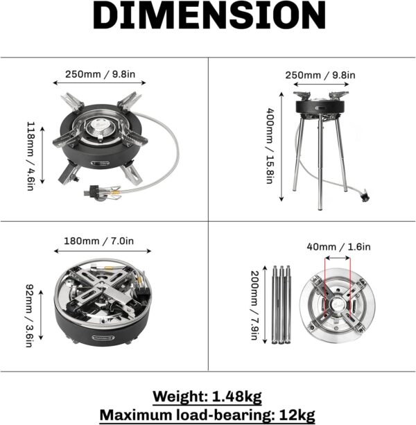 5430d526ad205acf Fire Maple Saturn X 4400W-11000W High-Power Camping Gas Stove Double-preheater Foldable Split Gas Burner with Adjustable Legs Portable Cooking Gas Stove with Carry Case