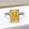 543119edb0e31db9 OEVAS 100% Sterling Sier 8*10mm Yellow Pink Aquamarine High Carbon Diamond Radiant Cut Rings For Women Party Fine Jewelry