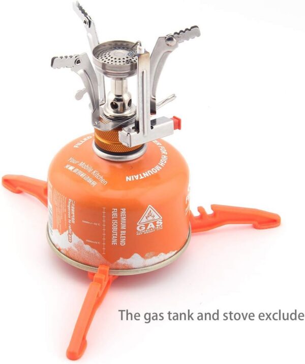 Fuel Can Stabilizer Canister Stand Gas Tank Bracket Stove Standard Bottle Shelf Tripod Folding Canister Stand (Orange)