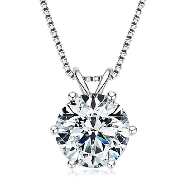 Lnngy 0.5ct-5ct Moissanite Pendant Necklace With Certificate For Women Original Real 925 Silver Chain Solitaire Drop Necklaces