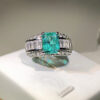 Fashion S Sier Emerald Princess Paraiba Couples Ring For Women Double Diamond Crystal Engagement Anniversary Gift Jewelry