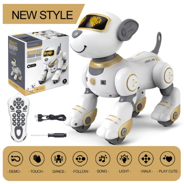 545e0b0f1566956b Funny RC Robot Electronic Dog Stunt Dog Voice Command Programmable Touch-sense Music Song Robot Dog Pink Toys for Girls Gift