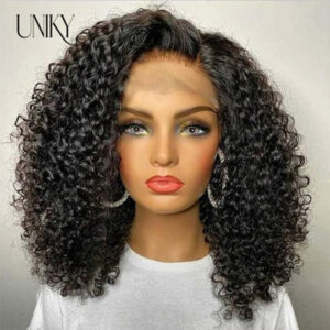 Wigs Jerry Curly Front 13x4 Transparent Lace For Women 4x4 Closure Short Bob Human Hair Wig 8-14inch