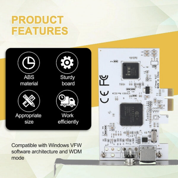 548225b589eaa76f Expansion PCIE To AV Surveillance HD 640X480 Resolution Video Image Capture Card