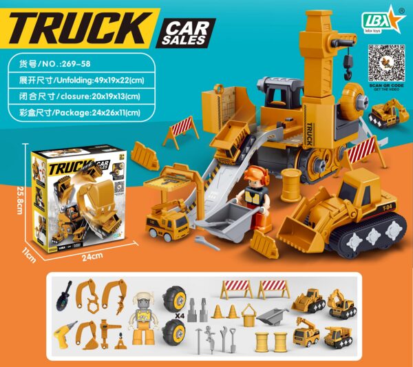 548232993615d532 Kids Engineering Vehicle Electric Drill Tool Toys Match Children Educational Assembled Sets Tools For Boys Nut Building Gift