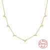 CANNER Three Diamond Clavicle Necklace For Women Sterling Sier Jewelry Charming Pendant Chain Choker Bijoux Collar