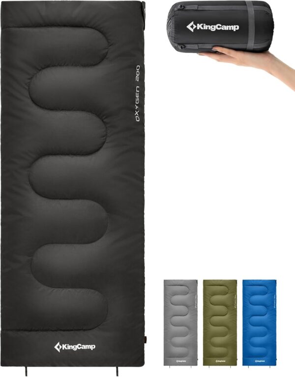 54a403ba9c6f35d7 KingCamp Schlafsack Outdoor Warmer Deckenschlafsack für Erwachsene 3 Jahreszeiten leicht zu tragen wasserabweisend & warm für Kinder Erwachsene beim Camping & Outdoor Kleines Packmaß