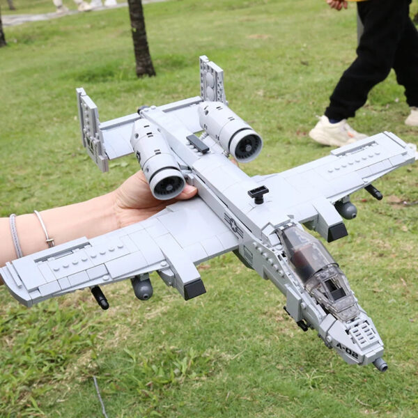 54aa5babce185e71 US Military A-10 Fighter Building Blocks Arms Vehicle Model New Type Armored Thunderbolt II Plane Bricks Boys Toys