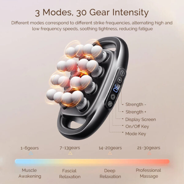 54ac4a8359bc8393 16-Head Fascia Gun High-Frequency Vibration Body Massage Gun Back and Waist Massager Neck Shoulder Massager Muscle masajeador