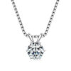 Lnngy 0.5ct-5ct Moissanite Pendant Necklace With Certificate For Women Original Real 925 Silver Chain Solitaire Drop Necklaces
