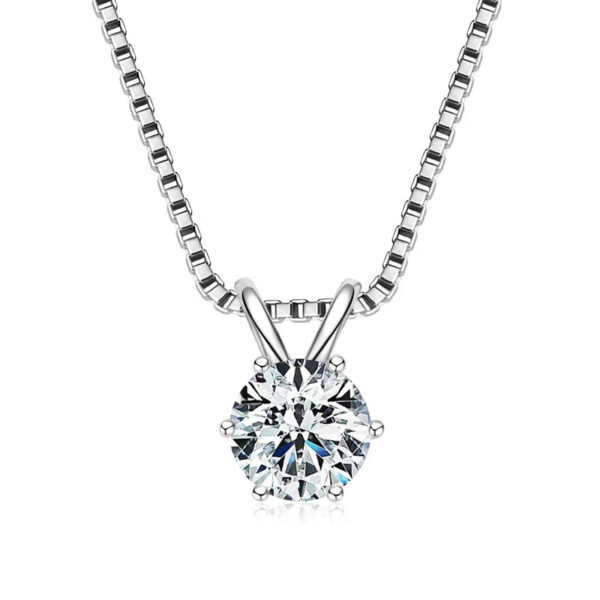 Lnngy 0.5ct-5ct Moissanite Pendant Necklace With Certificate For Women Original Real 925 Silver Chain Solitaire Drop Necklaces