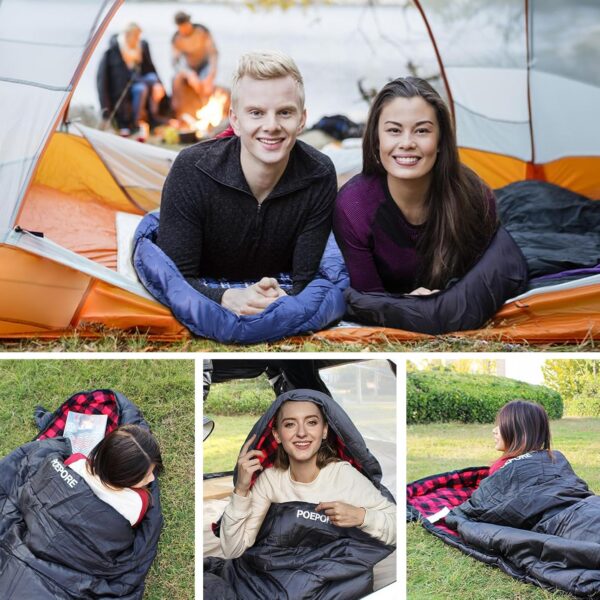 54c31558c894746a Poepore Schlafsack Outdoor Winter für Erwachsene Extra Breit 3-4 Jahreszeiten XXL Schlafsäcke Warmer Baumwolle Flanell Deckenschlafsack beim Camping Wandern Abenteuern 230 * 100CM