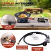 Propane Stove 2 Burner Gas Stove,Portable Stainless Steel Stove,Auto Ignition Camping Dual LPG for RV, Apartment, Outdoor