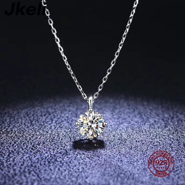 54e2a90714cc55da Jkeli Sterling Sier Simple Round Shiny CZ Choker AAA Zircon Pendant 14K Necklace For Women Gift Engagement Fine Jewelry