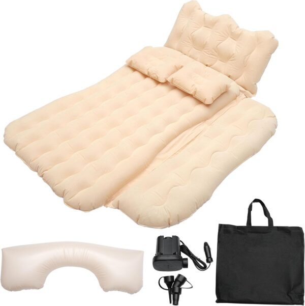 54e7bc7907108866 ACROPIX Inflatable SUV Truck Car Air Mattress Back Seat Camping Bed Thickened Car Sleeping Pad for Travel Car Bed SUV Mattress with Car Air Pump and Pillows Black