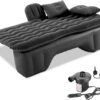 Car Air Mattress Back Seat for GMC Sierra 1500 2500 3500, Double-Sided Flocking, Black