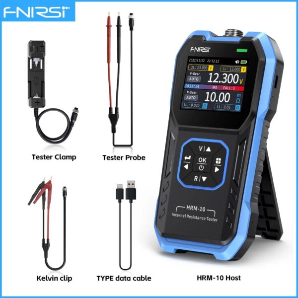 54f6a547166344dd FNIRSI HRM-10 Battery Voltage Internal Resistance Tester 18650 High-precision AC Acid Lithium Lead Car Battery Capacitor Tester