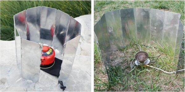 551ed07be36a169a Semetall Camping Stove Windscreen 10 Plates Folding Outdoor Stove Windscreen Aluminum Camping Stove Windshield with Carrying bag-1Pack(3.3"W*9.5"L)