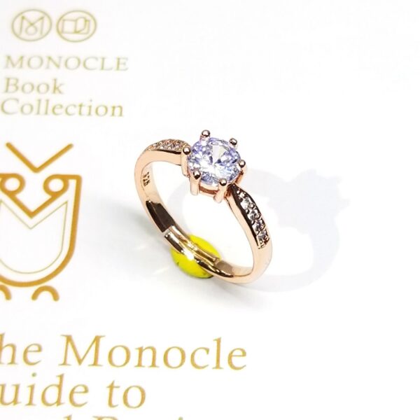 551f301518b7c57a Korean Fashion OL Six Prong Diamond Ring Couple Copper Plated Sier Micro Inlaid Hearts and Arrows Marriage Proposal Jewelry