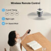12000mAh Portable Ceiling Fans Outdoor Camping Fan Tent Air Circulator Cooler Rechargeable Electric Fan Remote Control LED Light