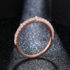 ATTAGEMS Rose Gold Plated Diamond Pass Test Round Excellent Cut Total 0.27 CT Moissanite Ring for Girls tail Jewelry