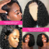552fd0608c8fdb03 Deep Curly Bob Natural Black Color Brazilian HD Front Part 13x6 Transparent T Lace Highlight Hair Wigs