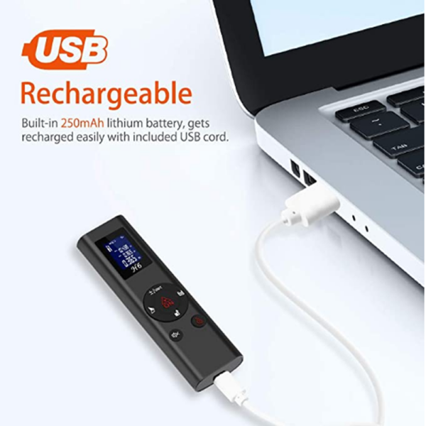 5545633e440c9dff 40M Smart Digital level Laser Range TYPE C USB Charging Rangefinder Mini Handheld Distance Measuring Meter