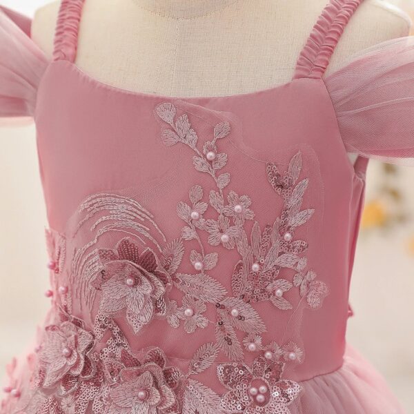 555d5185c20aeb6d Elegant Teen Girls Birthday Party Princess Lace Appliques Bridesmaid Flower Dress for Wedding Kids Formal Prom Long Gown