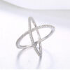 559a9030b6968be2 Handmade S Sier Criss X Cross Rings, thin AAAAA Zircon rings,women wedding Micro Pave Ring