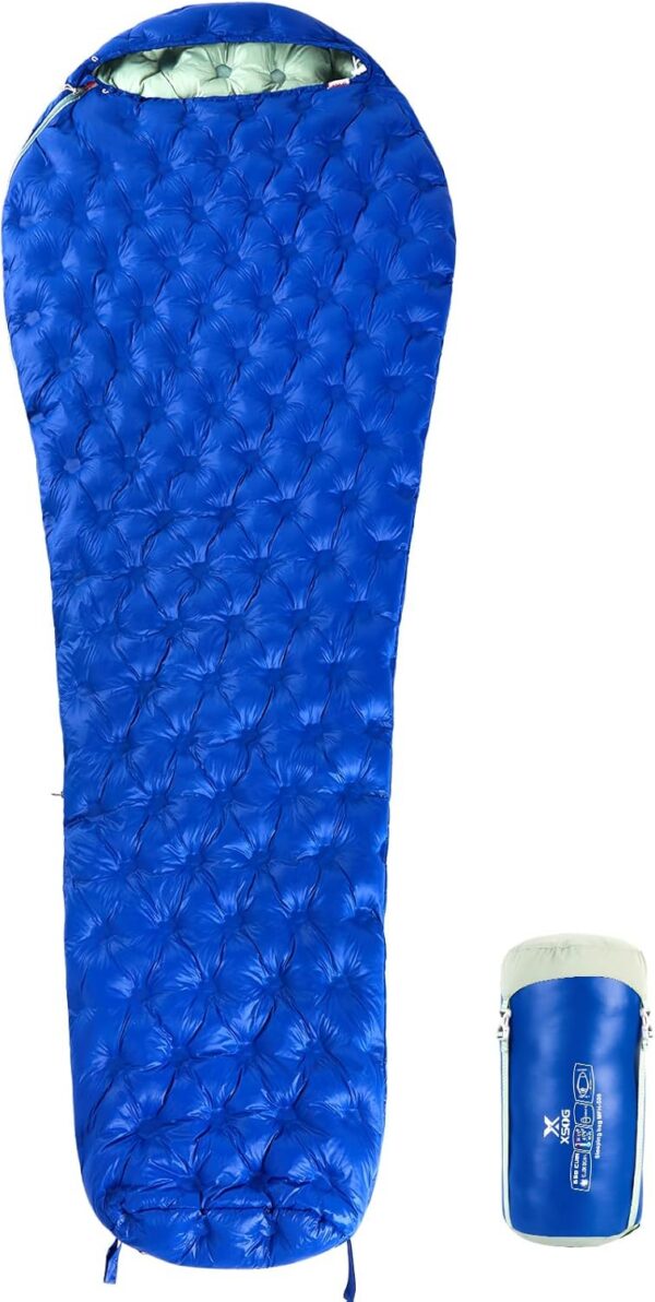 55a1c95ab095d9c5 Ultralight Down Sleeping Bag for Adults, 1.92lbs 32-55F 650 Fill Down, Lightweight Compact Mummy Backpacking Sleeping Bag for Outdoor Camping and Hiking, Compressible -MFH500