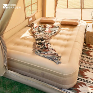 55ade2f4f7090664 MOBI GARDEN Camping Air Mat Air Bed One-Piece Self-Inflating Cushion Portable Peach Skin Fabric PVC Thickness 25~38cm