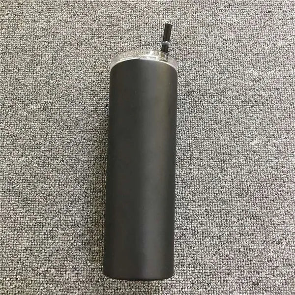 20oz Skinny Tumbler With Seal Lids Rainbow Straws Stainless Steel Thermos Bottle Double Insulated Water Cup For Travel