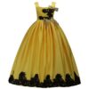 Exclusive New Baby Girl Sleeveless Flower Girl`s White Wedding Dress Children Clothing